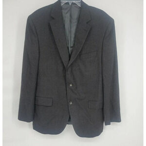 Daniel Cremieux Blazer Sport Coat Suit Jacket Loro Piana 43R Black Gray Dot